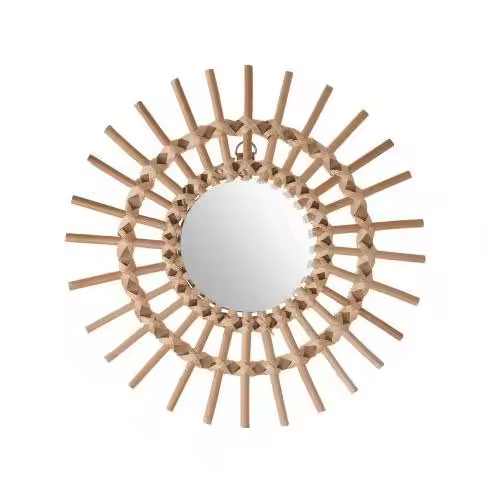 ATMOSPHERA Espejo 'Sun' de Rattan Ø30 cm - Decoración Hogar - ATMOSPHERA - 83826 Espejo Articulos y Complementos de Decoración Espejos - 1