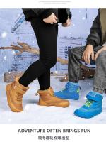 Botas De Invierno Para Niños Y Niñas Con Lining De Peluche Impermeables Y De Talla Ancha Para Actividades Al Aire Libre Resistentes Al Frío Con Cierre De Correas Y Punta Redonda - details 28