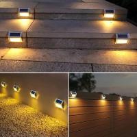 Luces Solares Para Pista 3LED 1/2/6PCS Adecuadas Para Jardín Patio Terraza Escaleras Valla Instalación Auto-Contenida - details 3