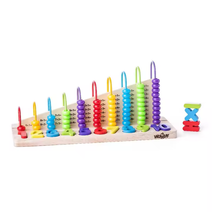 Abaco de Madera de Colores con Madera Sostenible - Juguete Educativo para Niños de 3+ Años - Marca Woody - 1