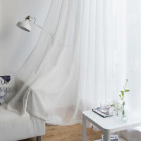 Cortina De Ventana Perforada De Color Sólido Terylene 1PC Antipolvo Decorativa Para Beleza Y Decoración De Ventanas - details 7