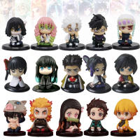 Set De 15 Piezas Q Demon Slayer Figuras De Acción De Sentado Fantasma Tanjiro Nidouzi Inosuke Zenizu Modelo De Película Juguetes - details 0