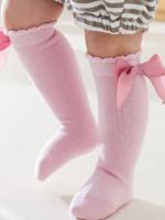 Calcetines De Algodón Para Niñas Con Largos Lazos Calcetines Altos Para Niños Princesa Calcetines Largos Otoño Primavera 0-7 Años - details 0