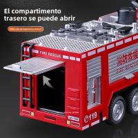 Juguete De Coche De Bomberos 1/32 Con Sonido Luz Escalera Camión De Rescate Decoración Regalo Para Niños Metal Rojo - details 11