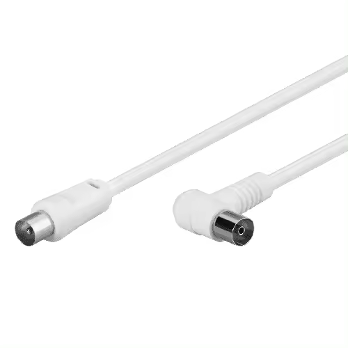CABLEPELADO Cable Antena de TV acodado de 75 Ohm 1.5 M Blanco - 1