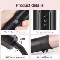 Plancha para rizar el cabello 6 en 1 para mujer, rizador de varita de pelo profesional, aparatos de peinado, rodillos de calentamiento rápido, 30s - details 6