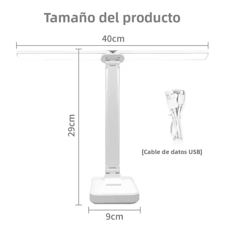 Lámpara De Mesa Plegable USB Recargable LED Táctil 3 Niveles De Brillo Protección Ocular Para Dormitorio Y Oficina - 1