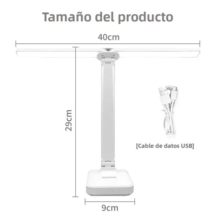 Lámpara De Mesa Plegable USB Recargable LED Táctil 3 Niveles De Brillo Protección Ocular Para Dormitorio Y Oficina - 1