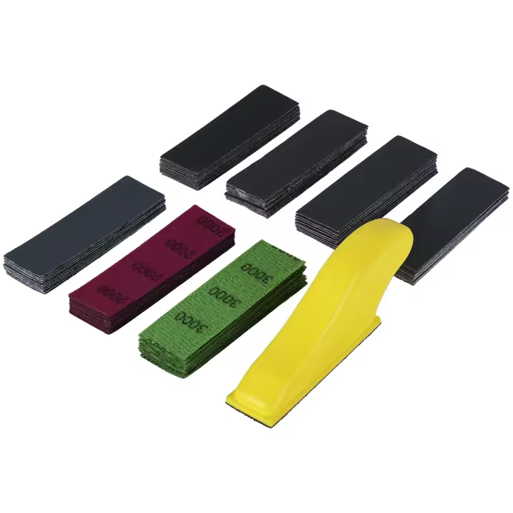 Kit De Papel De Hierro Para Bricolaje 70 Piezas Mini Mano Sándwich Herramientas De Pulido De Madera 400-3000 Grit - 1