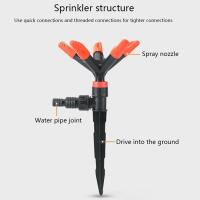 2pcs Riega Jardín Automático Rotatorio Conexión Fácil Riego De Jardín Suelo Con Sprinkler Para Riego Del Jardín - details 3