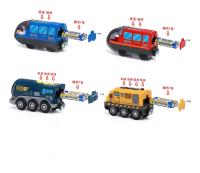 Juego De Tren Eléctrico Interactivo Para Niños Con Trazado Magnético Y Carriles De Acero Fundido Set De Diversión En Madera - details 4