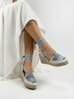 Calzados soraia, Sandalias Alpargatas de Cuña para Mujer con Tiras Cruzadas y Cordones para Atar al Tobillo, Calzado de Verano Bohemio - details 12