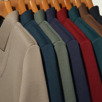 Camisa Polo Casual Para Hombres De Color Sólido Con Bloqueado Cómodo Para Todas Las Estaciones Versátil Top Antigüedad Doble - details 19