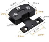 [4 Pcs] Gabinete Bisagra de puerta de vidrio Clip de baño Puerta de vidrio sin marco Gabinete de exhibición Clip 90 grados Bisagra (negro) - details 2