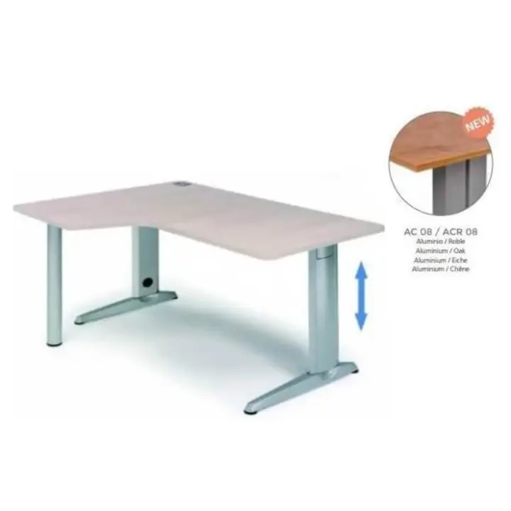 MESA DE ROCADA ADJUST FORMA DE L IZQUIERDA180X120 COLOR ROBLE - 1