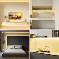Tiras De LED COB 5V Alta Densidad Autoadhesivas Con Interruptor Lineal Flexible Para Decoración De Habitaciones Y Armarios - details 7