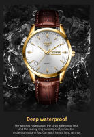 Reloj De Pulsera De Cuarzo LIGE Para Hombre Lujo Moda Casual Simple Correa De Cuero Resistente Al Agua Con Fecha Y Semana - details 9