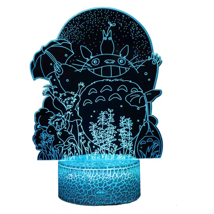 Lámpara De Escritorio Creativa 3D Totoro Con Luz Nocturna Cambiable En 16 Colores Decoración De Habitación Regalo Para Niños - 1