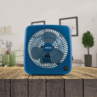 Mini ventilador Jocca de diseño compacto y elegante con estructura robusta con esquinas redondeadas, 2 velocidades de gran caudal de aire, 3 aspas, 30W de potencia y asa para fácil transporte - details 0