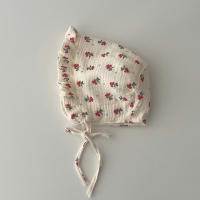 Gorro De Bebé Muslin Nuevo Con Puntos Y Flores Para Niñas Y Niños Gorro De Invierno Ajustable Para Bebés De 0-12 Meses Accesorios Infantiles Estilo Coreano - details 3