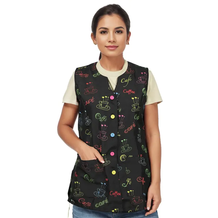 Zimmy Casaca de Mujer Sin Mangas con Botón - Uniforme Laboral Multifuncional - Variedad de Colores - 1