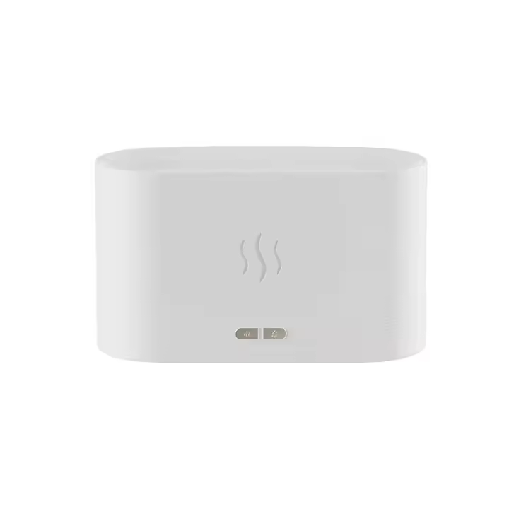 Air Humidifier Essential Oils, Simulation Flame Mist Humidifier 2 Brightness Night Light Quiet USB Humidifier 180ml, with Auto Shut-Off Function White - 1
