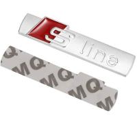 Banner - Emblema Adhesivo S Line para puerta compatible con Audi Plateado mate