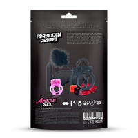 AMOUR PACK Set de 7 Piezas Forbidden Desires Juguetes sexuales Antifaz Pluma Esposas Dados Vibrador Consolador - details 1