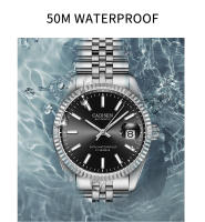 Reloj Mecánico Para Hombre CADISEN Marca De Lujo Auténtico Acero Inoxidable Resistente Al Agua Estilo De Negocios Sin Numeración Cristal De Zafiro - details 4