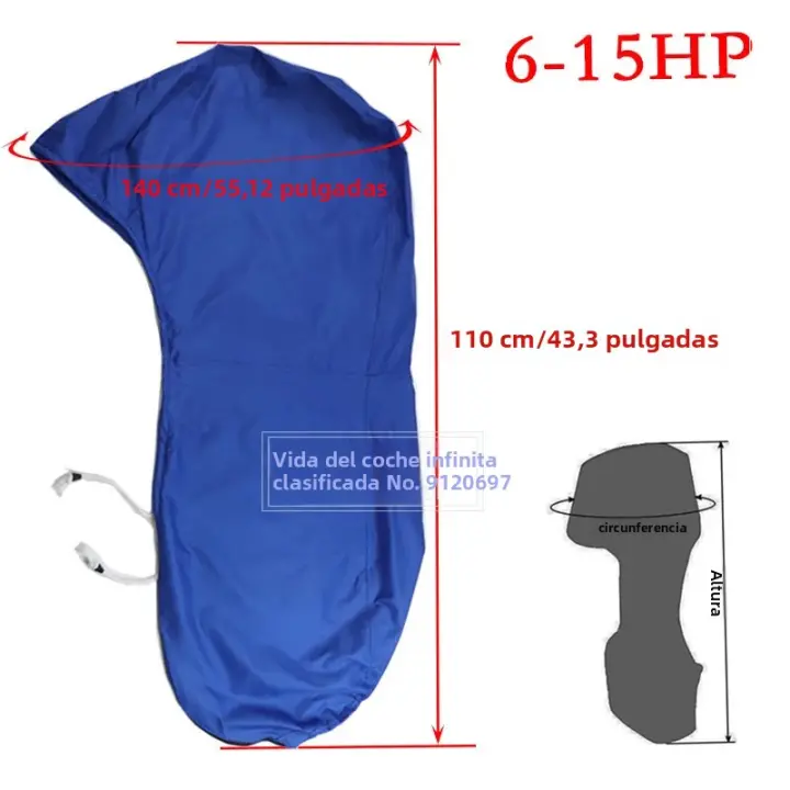 Cubierta De Motor Para Barco 600D Protección Total Para Motor Outboard 6-225HP Color Azul Impermeable Y Antipolvo - 1