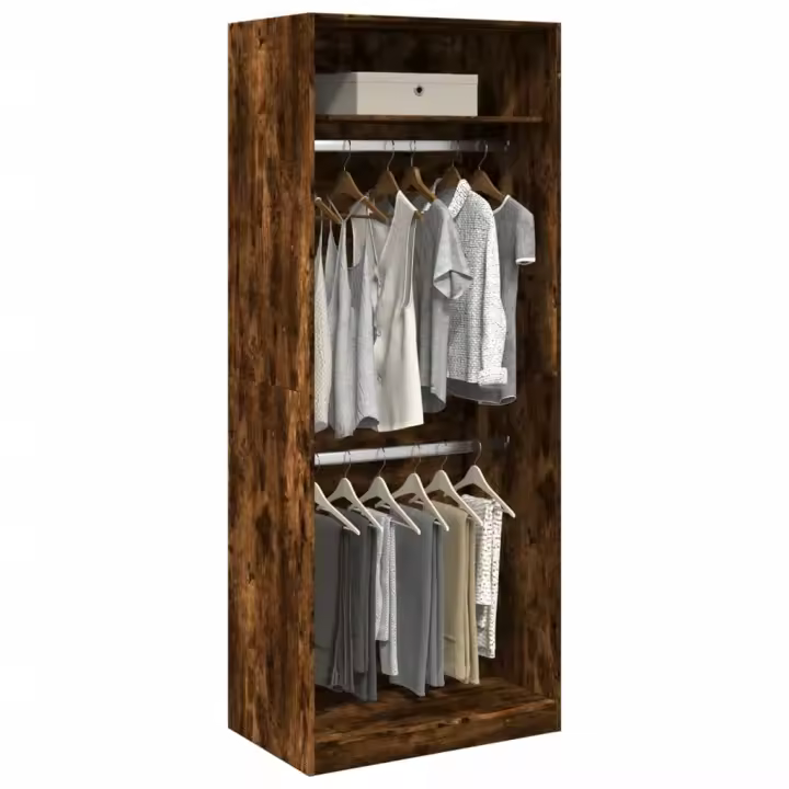 vidaXL Armario madera de ingeniería color roble ahumado 80x50x200 cm - 1