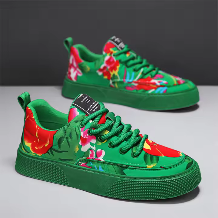 Zapatos Casual Para Hombre Con Diseño Floral Ligeros Y Confortables Plataforma Antideslizante Transpirables Para Caminar Y Correr - 1