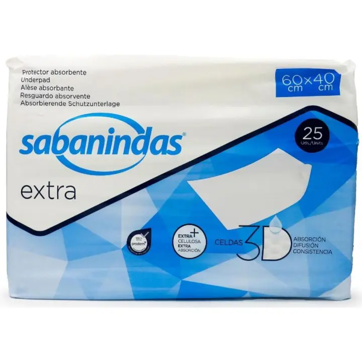 Indas Sabanindas Extra 60x40cm 25uds - Protege Contra la Humedad y Alergias - 1