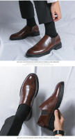 Zapatos Casuales Para Hombre 2024 Nueva Tendência Brogue De Cuero Carved Simple Y Elegante Zapatos Slip-On Para Negocios Y Vida Diaria - details 13