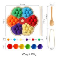 Juguete Educativo Montessori Para Niños Tablero Arcoíris De Madera Juego De Alineación De Colores Y Formas Entrenamiento De Motricidad Finas - details 6