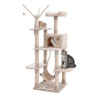 Árbol para gatos rascador con nidos, hamaca, plataformas y bolas de juego, altura de 154 cm en colores opcionales - details 0