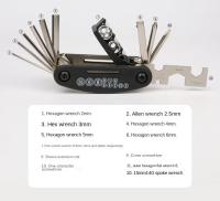 Herramienta Multifuncional De Bicicleta Portátil 16 En 1 Llave De Sockets Para Motocicleta Y Reparación De Bicicletas Herramientas De Reparación De Motocicletas - details 2