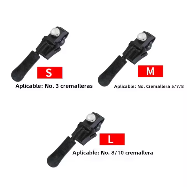 Kit De Reparación Instantánea Desmontable Universal Para Cremalleras De Metal Con Slider Y Puller Para Ropa Y Maletas - 1