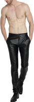 Pantalones De Motociclista Para Hombre Cuero Sintético Estilo Delgado Y Recto Para Ocasiones Casuales Pantalones Completo Adecuado Para Todas Las Estaciones - details 3
