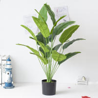 82cm Hoja De Plátano Artificial Decoración Para Sala De Estar Hogar Boda Hotel Pasillo Verde Jardín Decoración Planta Falsa - details 3