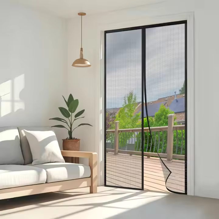Mosquitera magnética para Puerta, 140x220 cm, antiinsectos, sin hilos, Cierres Automático, Color Negro - 1