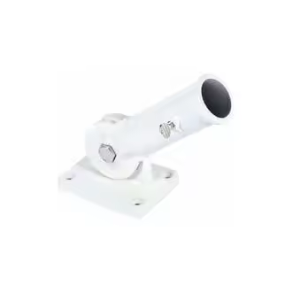 CA Soporte para bandera, soporte de pared ajustable de metal blanco para manga de viento con base y tornillos - 1