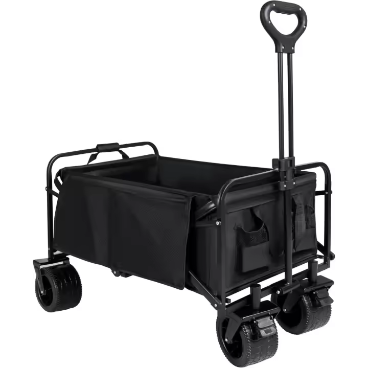 Carro de Mano Plegable con Ruedas Grandes Todoterreno | Carrito Multiusos Ideal Playa, Compra, Jardín o Camping | Carga hasta 150kg | Asa Ajustable | Auxiliar | Transporte de Herramientas o Juguetes - 1