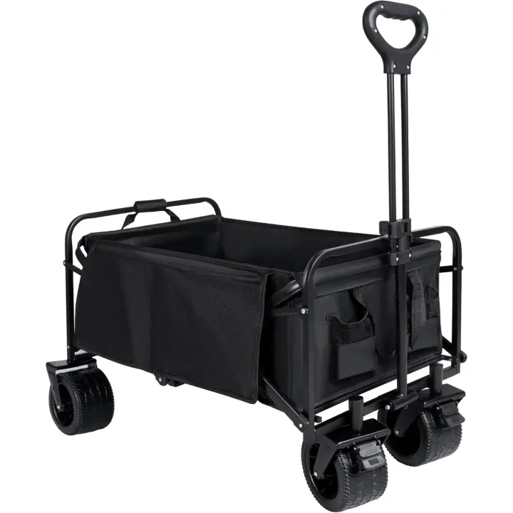 Carro de Mano Plegable con Ruedas Grandes Todoterreno | Carrito Multiusos Ideal Playa, Compra, Jardín o Camping | Carga hasta 150kg | Asa Ajustable | Auxiliar | Transporte de Herramientas o Juguetes - 1