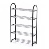 HOGUITA-Organizador de Zapatos de Metal de 5 Niveles con Estructura Negra y Estantes Blancos, Zapatero Funcional y Ahorro de Espacio,Ideal para Entrada, Pasillo y Sala de Estar - details 0