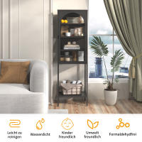 Gabinete Estantería Metal with Puerta de Vidrio Temperado | 5 Grados + 3 Estantes Ajustables | Estructura Robusta para Cocina, Comedor, Sala y Baño | Dimensiones 160x50x35 cm - details 3