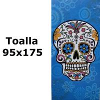 Toalla de playa calavera,Toalla de baño grande,MICROFIBRA 100% POLYESTER,MEDIDAS 95x175cm,cm,fespu - details 0