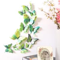 12Pcs Pinturas Murales Mariposa 3D Multicolor Doble Capa Alas Adhesivo Magnético PVC Decoración De Cocina Para Niños Y Fiesta - details 9