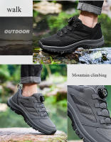 Zapatos De Senderismo Para Hombre Color Sólido Cómodos Antideslizantes Deportivos Ligeros Transpirables Resistentes Al Desgaste Zapatillas De Caminar Al Aire Libre - details 1