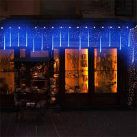 Luces De Lluvia De Meteoros LED EU Plug 30/50cm Decoración De Jardín Navideña Cadena De Luces Faeira Para Exterior Adorno De Calle - details 1